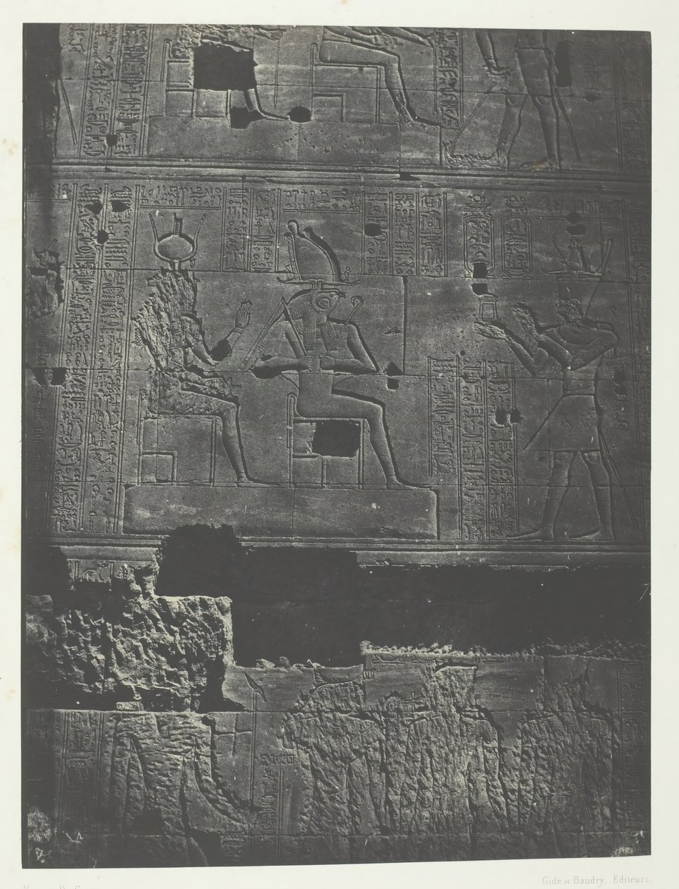 Ściana Płaczu, Wielka Świątynia Izydy w Filoe, Nubia, 184951, wydrukowana 1852. autorstwa Maxime Du Camp