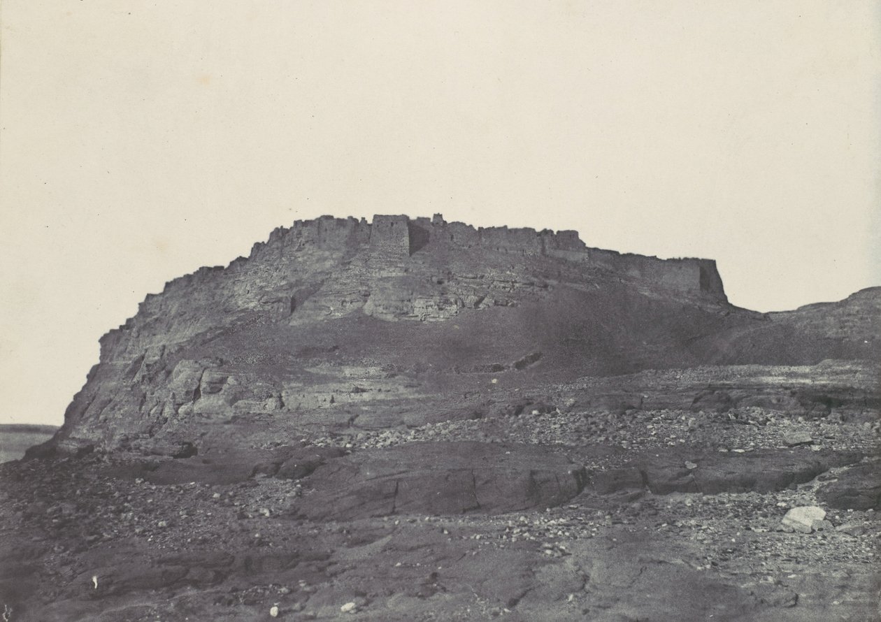 Nubii. Twierdza Ibrym Ancient Premmis. Widok od południa, 1850 r. autorstwa Maxime Du Camp