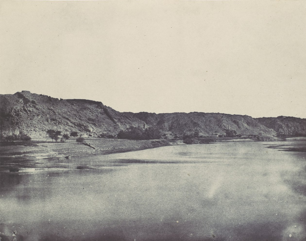 Nubii. Wschodni Brzeg Nilu Wioska Bab. Widok wykonany na południe od Philoe, 1850. autorstwa Maxime Du Camp