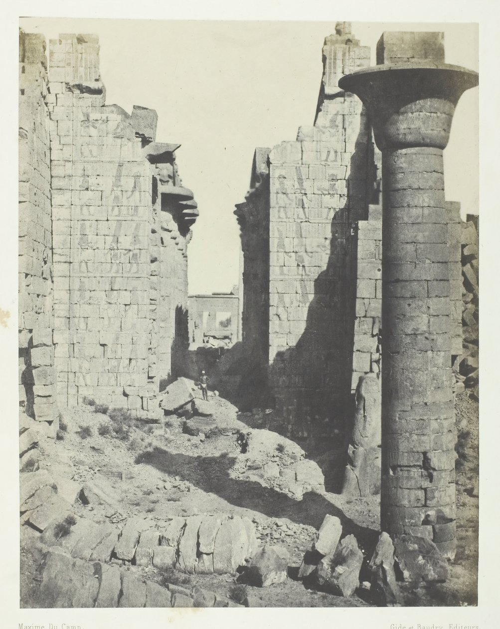 Pałac Karnak, Dwór Bubastytów i Wejście Główne do Sali Hypostyle, Teby, 184951. autorstwa Maxime Du Camp