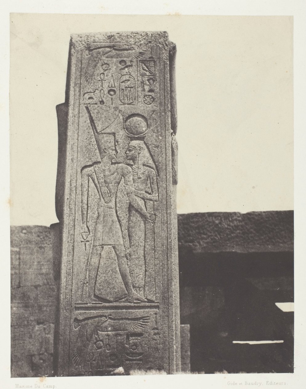 Karnak Pałac, Filar Przed Granitowym Sanktuarium; Teby autorstwa Maxime Du Camp