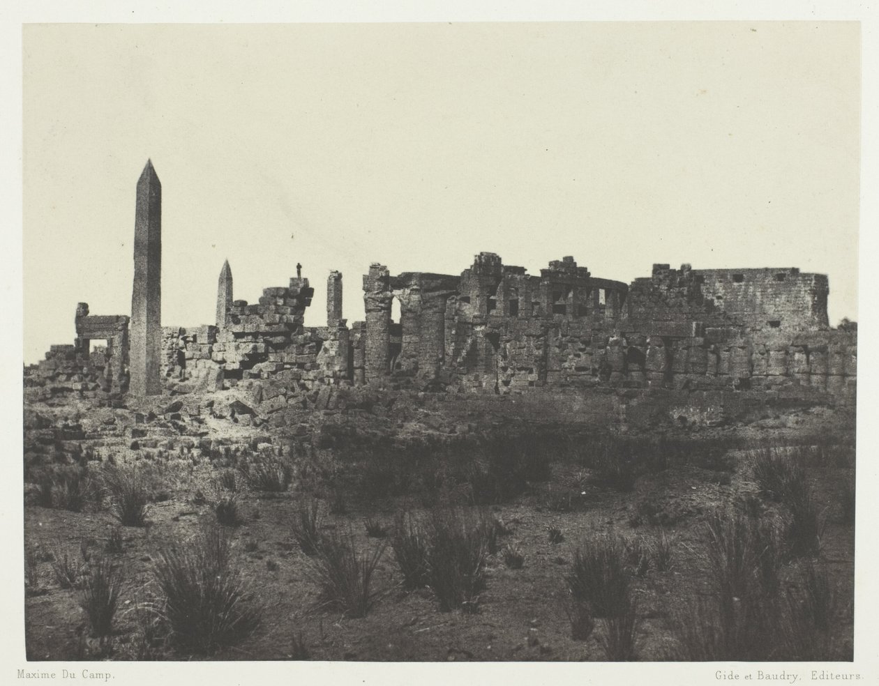 Pałac Karnak, Widok ogólny ruin, zaczerpnięty z północy; Teby autorstwa Maxime Du Camp