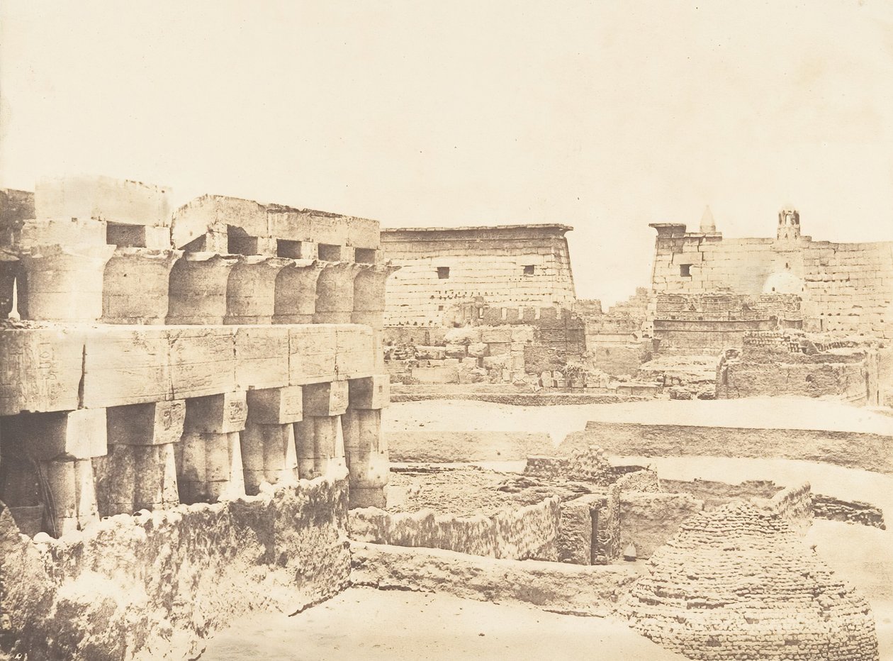 Pałac i wieś Luksor, zaczerpnięte z południa, Teby, 1849-50. autorstwa Maxime Du Camp