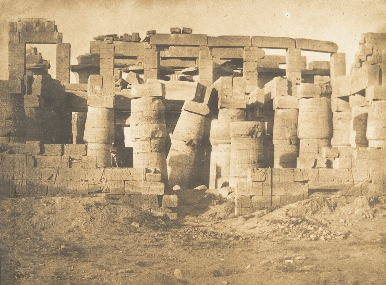 Północne drzwi Sali Hypostyle Pałacu Karnac, 1849-50. autorstwa Maxime Du Camp