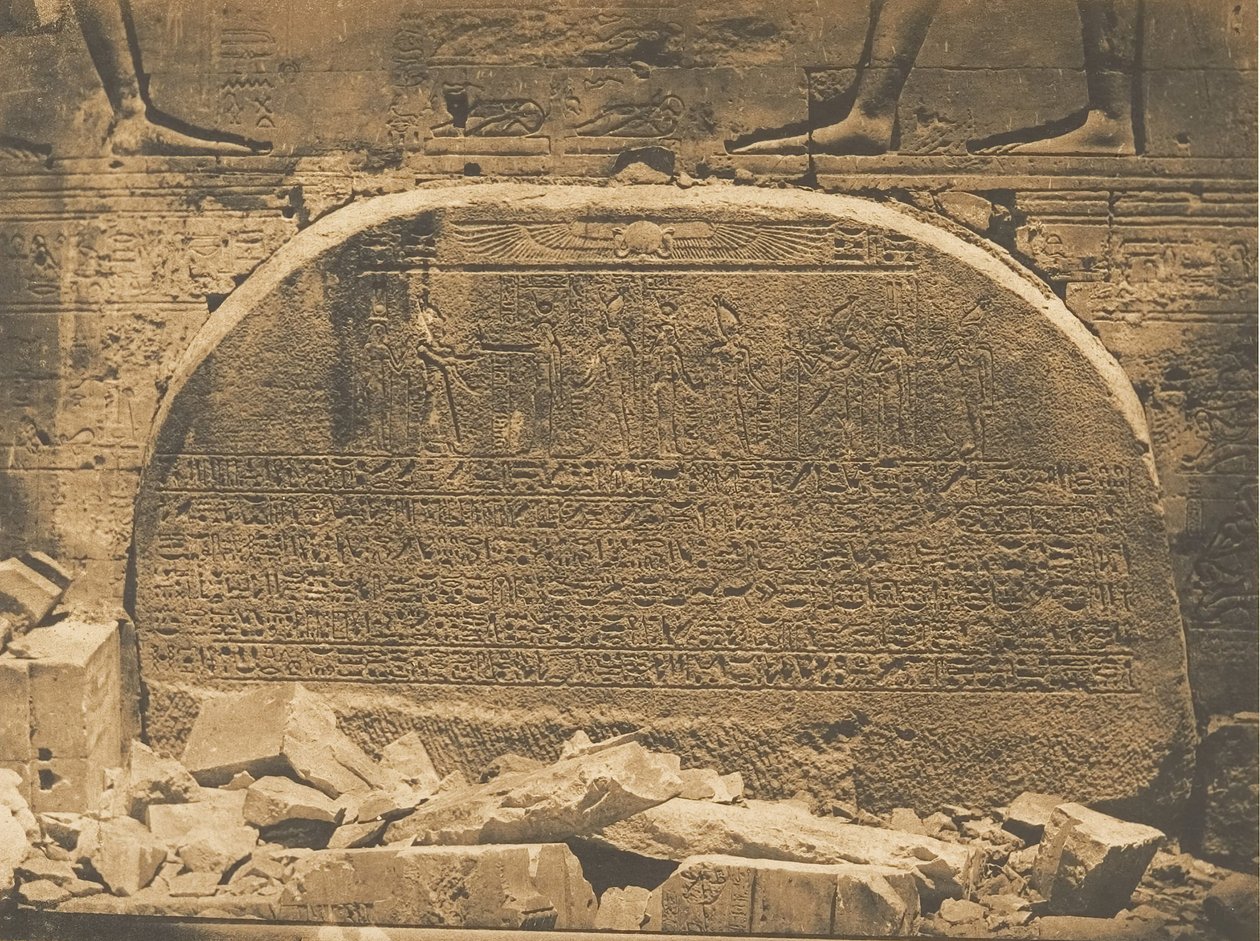 Prosejnemus zapieczętowany w drugim pylonie świątyni Izydy w Philae, 15 kwietnia 1850 r. autorstwa Maxime Du Camp