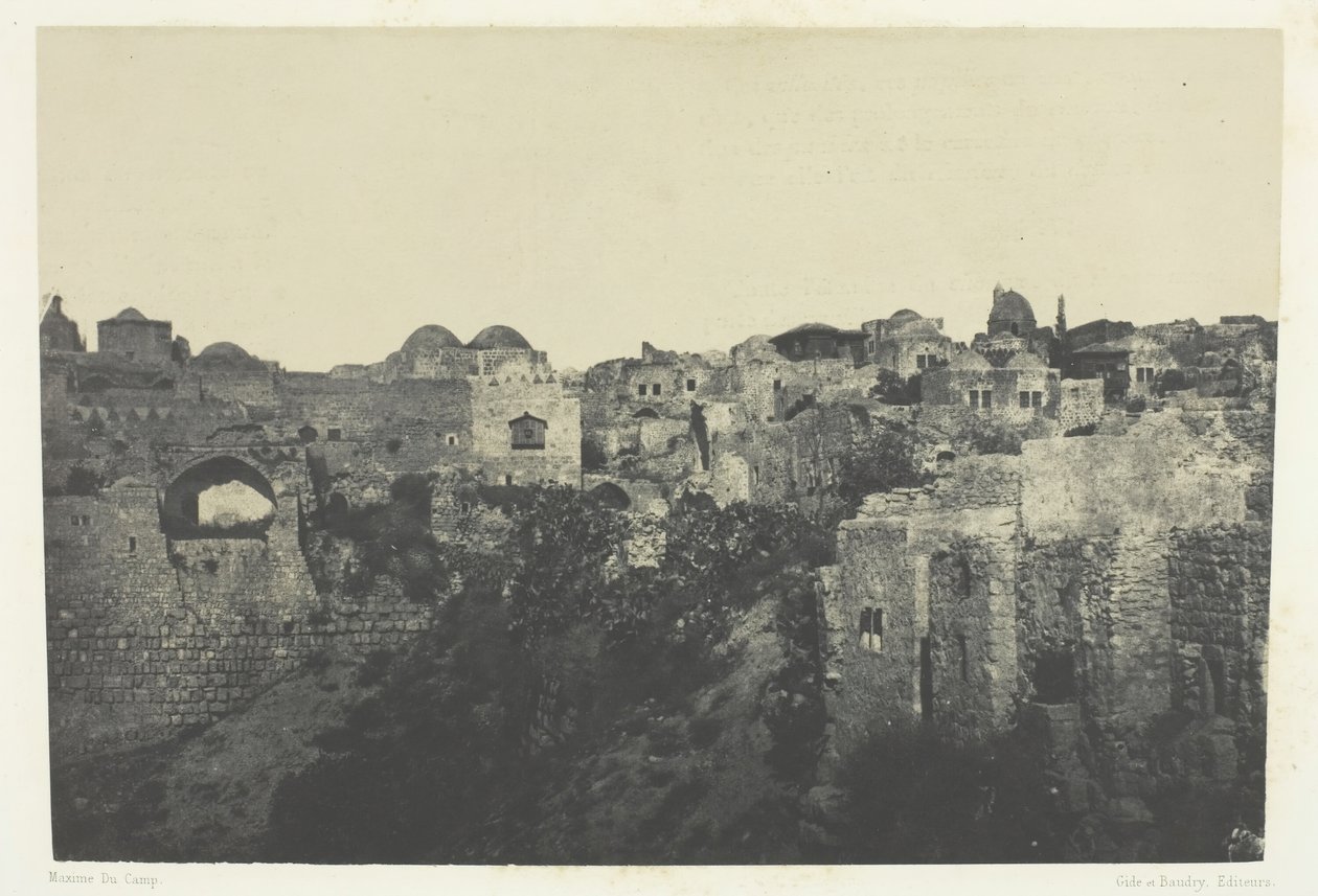 Dzielnica Zachodnia, Jerozolima, Palestyna, 184951, druk 1852. autorstwa Maxime Du Camp