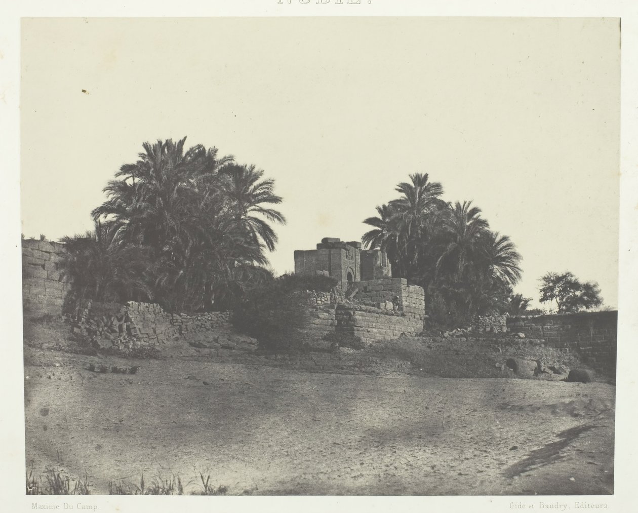 Ruiny rzymskiej fortyfikacji, Philoe, Nubia, 184951, druk 1852. autorstwa Maxime Du Camp