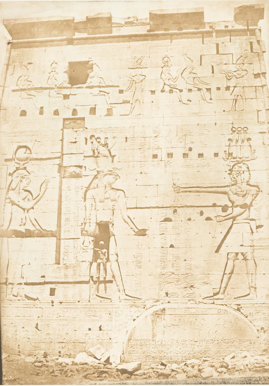 Drugi pylon świątyni Izydy w Philae, 13 kwietnia 1850 r. autorstwa Maxime Du Camp