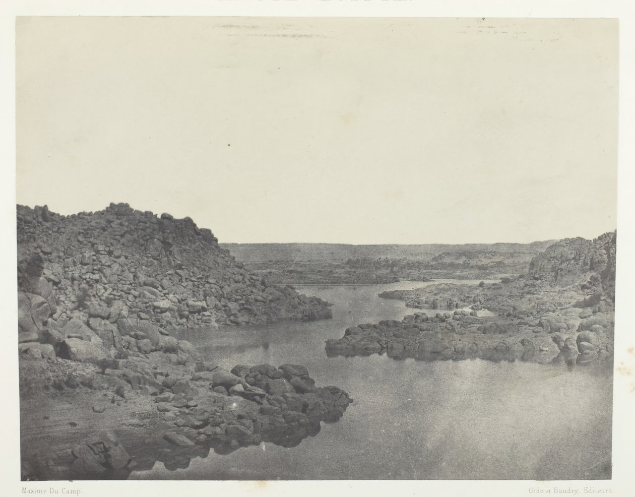 Wyjście z pierwszej katarakty, Górny Egipt, 184951, wydrukowany 1852. autorstwa Maxime Du Camp