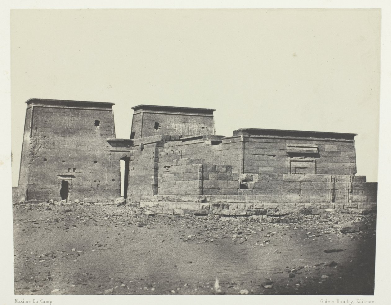 Temple De Dakkeh (Ancient Pselcis); Nubia, płyta 94 z albumu "Egypte, Nubie, Palestine et Syrie" (1852) autorstwa Maxime Du Camp