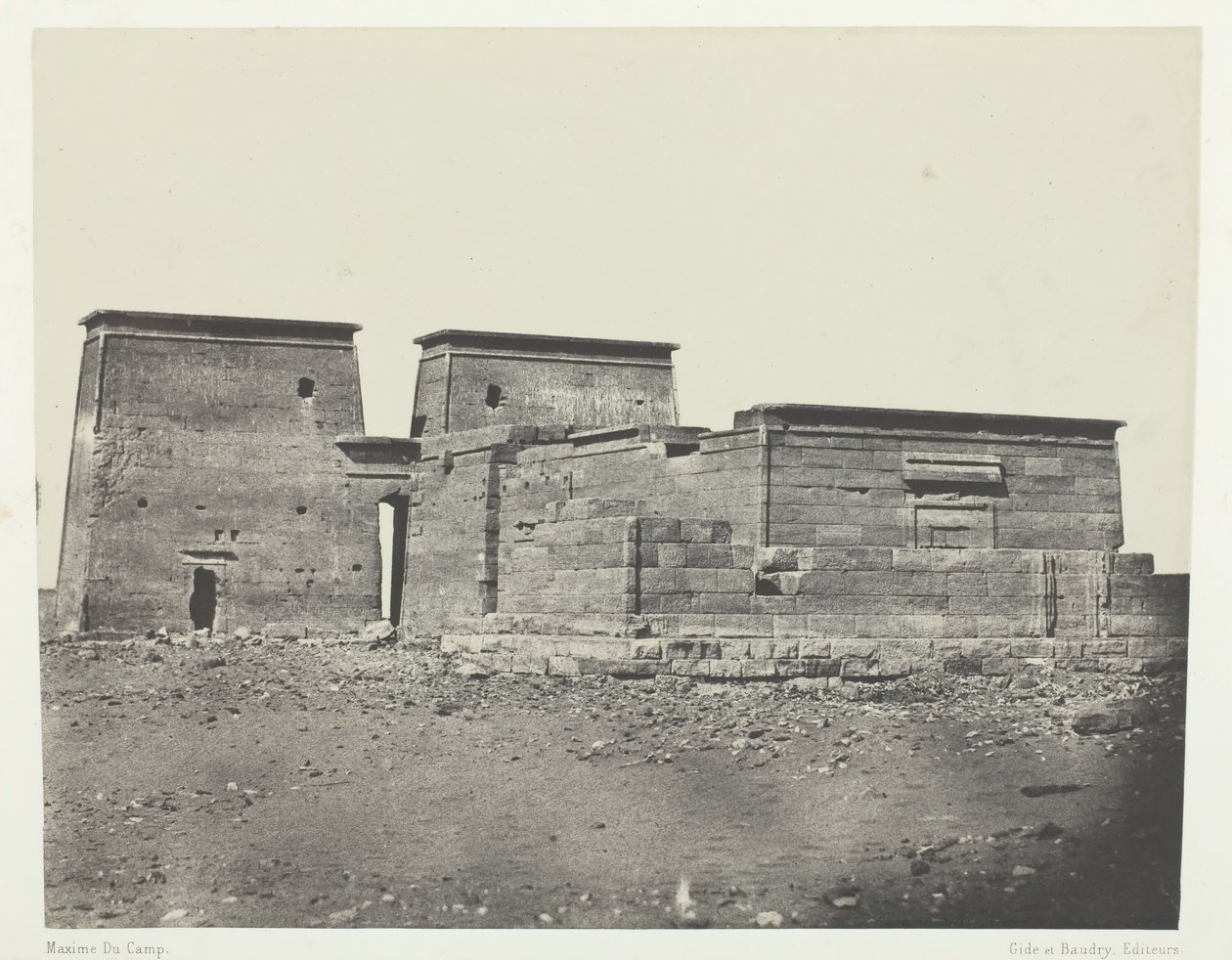 Starożytna świątynia Pselcis Dakkeh, Nubia, 184951, wydrukowana w 1852 roku. autorstwa Maxime Du Camp