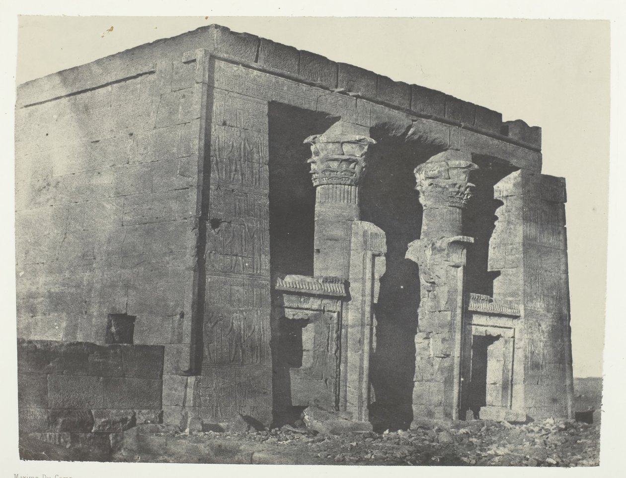 Świątynia De Dakkeh, Naos, Nubia, 184951, wydrukowana 1852. autorstwa Maxime Du Camp