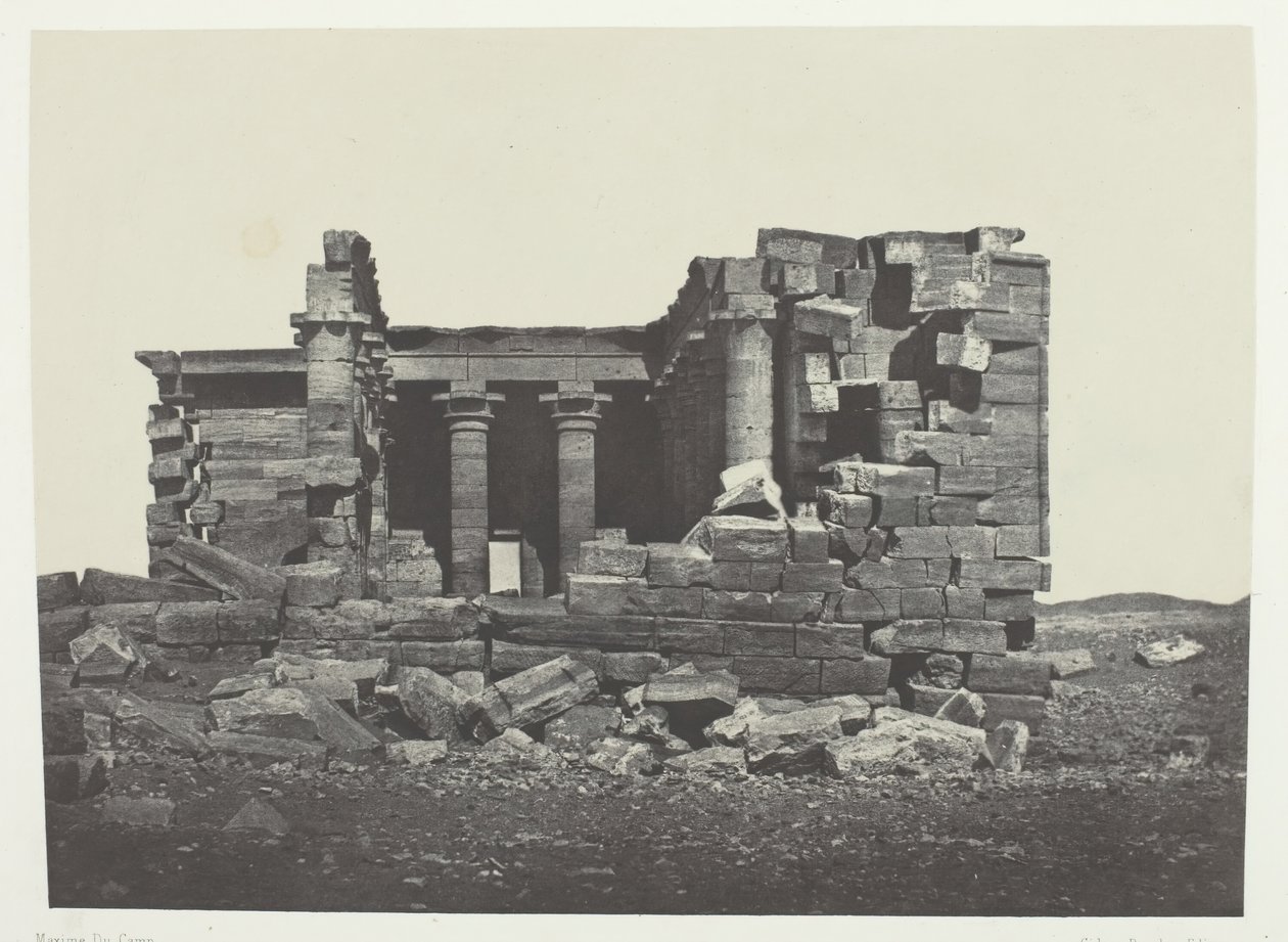 Świątynia De Maharakkah Hiera Sycaminos Des Grecs, Nubie, 184951, wydrukowana w 1852 roku. autorstwa Maxime Du Camp