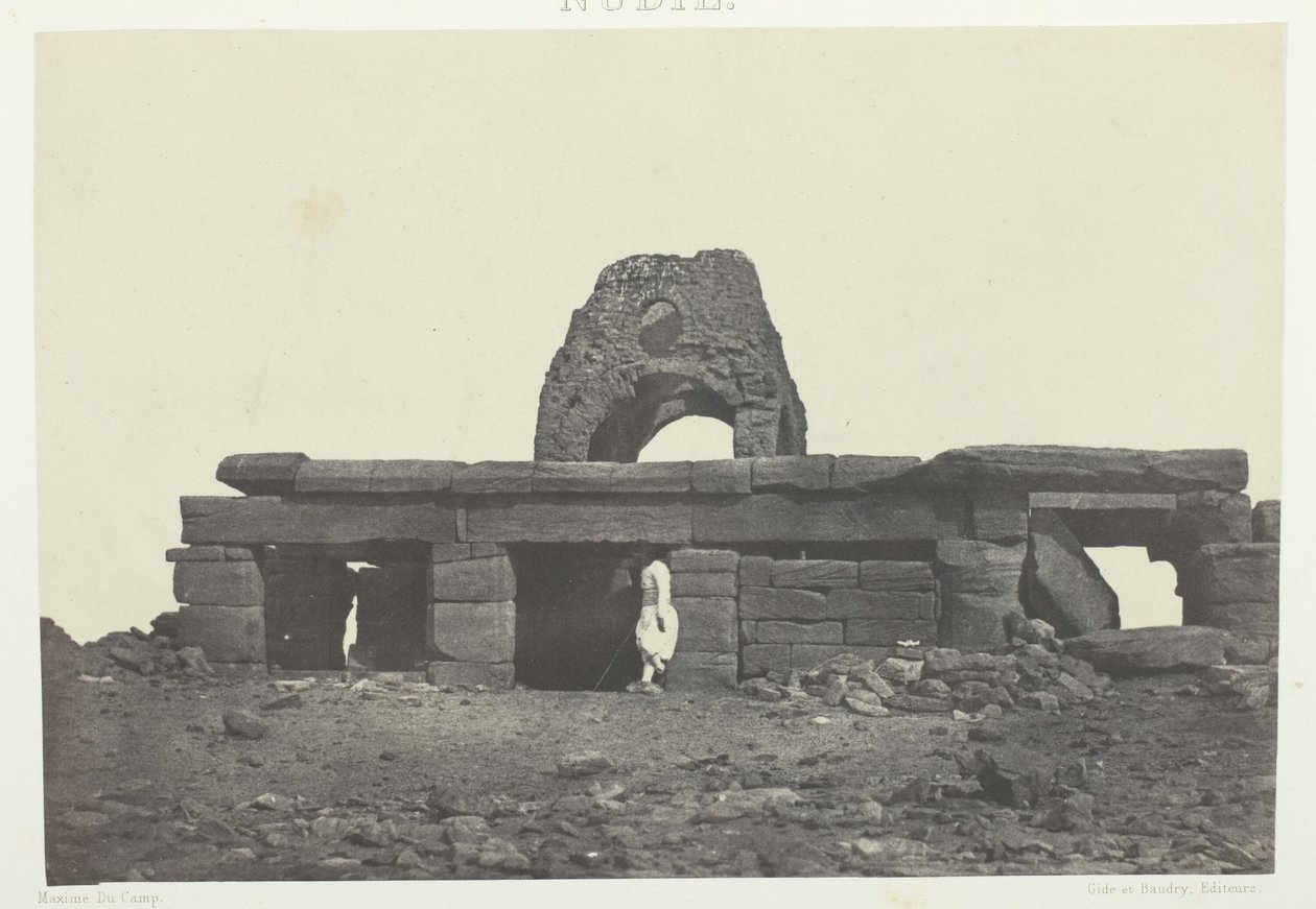 Świątynia Amada; Nubia, płyta 99 z albumu "Egypte, Nubie, Palestine et Syrie" (1852) autorstwa Maxime Du Camp
