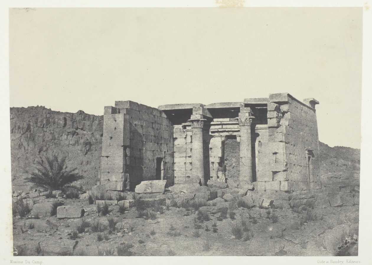 Świątynia Tafeh Starożytne Taphis, Nubia, 184951, wydrukowane 1852. autorstwa Maxime Du Camp
