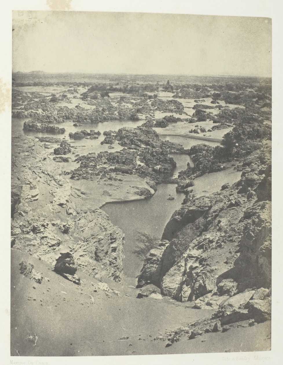 Kawalerski widok drugiej katarakty, Nubia, 184951, wydrukowany 1852. autorstwa Maxime Du Camp