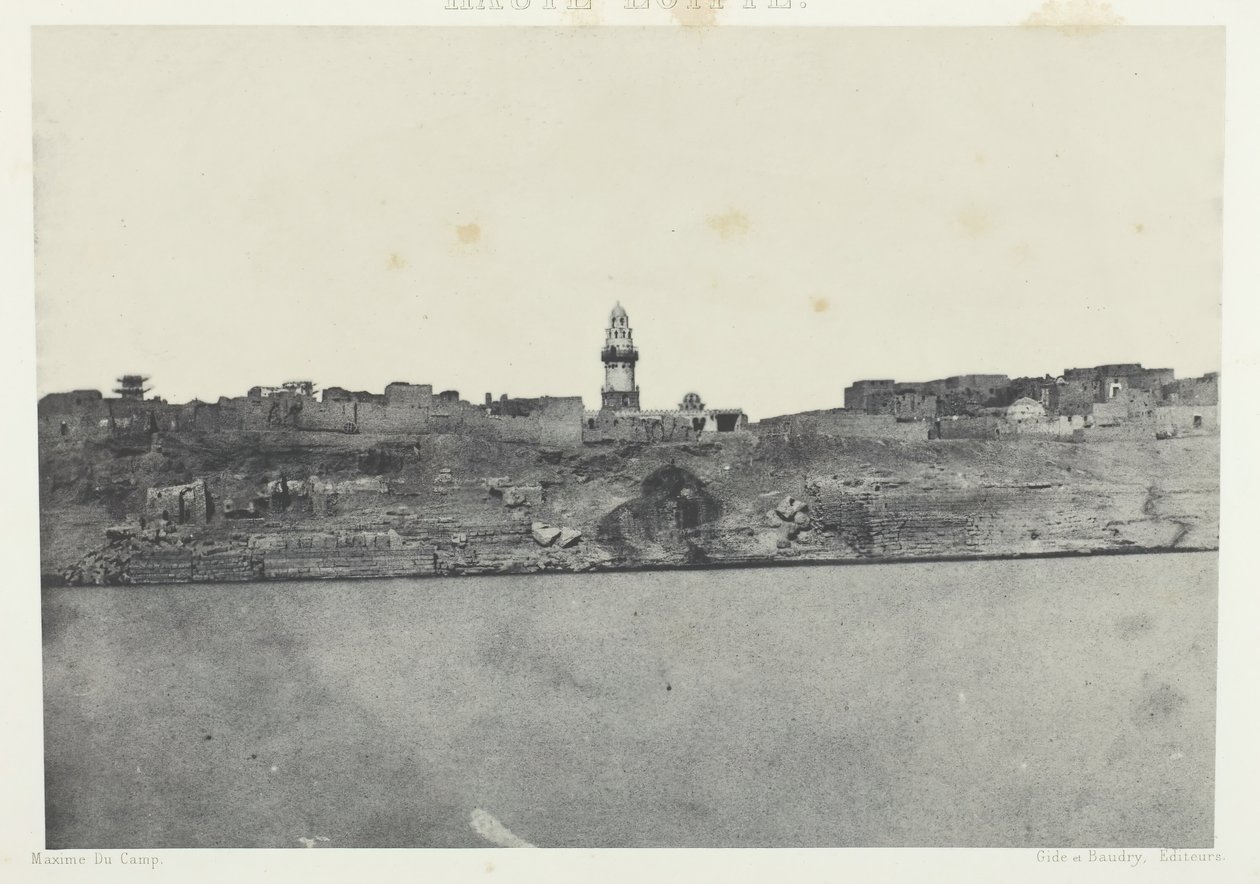 Widok ogólny Esneh, Górny Egipt, 184951, wydrukowany 1852. autorstwa Maxime Du Camp