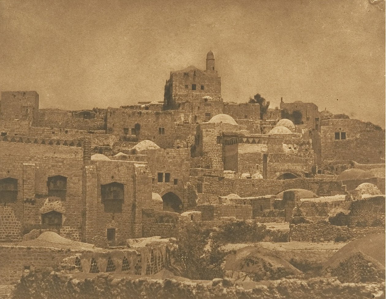 Widok na meczet El-Melouyeh i okolice Jerozolimy, sierpień 1850. autorstwa Maxime Du Camp