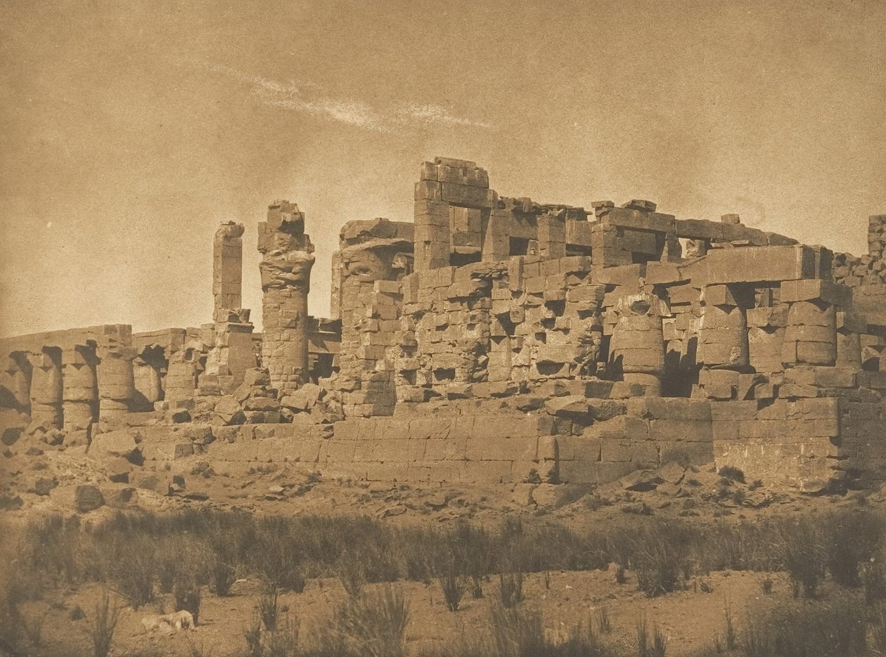 Widok Sali Hypostyle Pałacu Karnac, zrobiony pod kątem N.E., 1849-50. autorstwa Maxime Du Camp