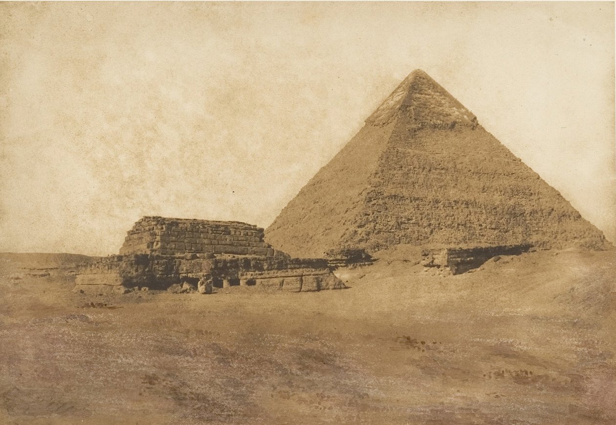 Widok drugiej Piramidy z południowego wschodu, grudzień 1849 r. autorstwa Maxime Du Camp