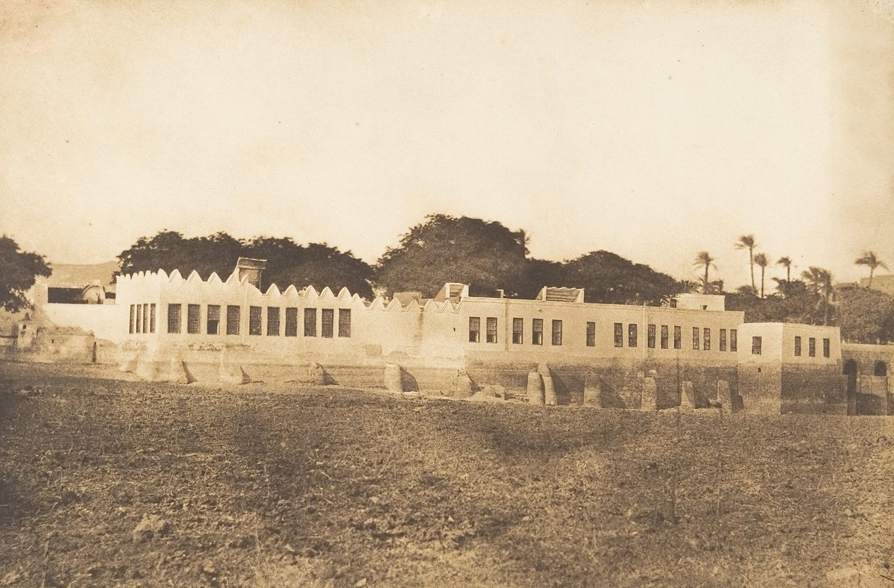 Widok Dywanu i Pałacu Gubernatora, Syout, 1849-50. autorstwa Maxime Du Camp