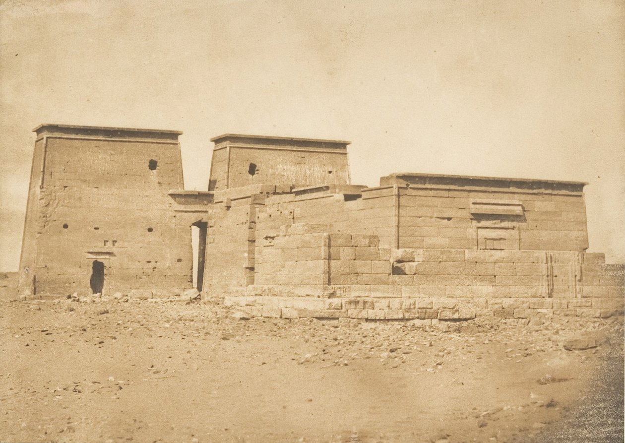 Widok ogólny świątyni Dakkeh Pselcis, wykonany od północy, 5 kwietnia 1850 r. autorstwa Maxime Du Camp