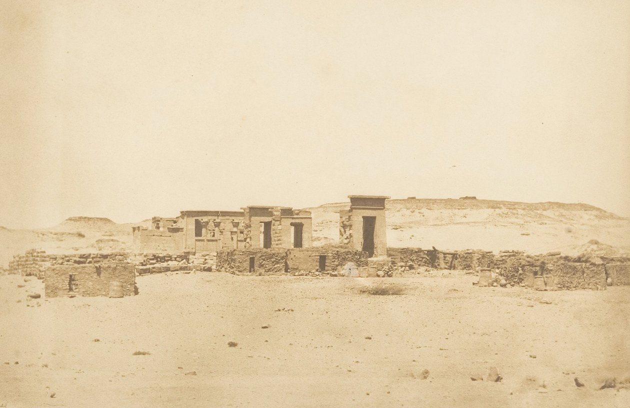 Widok ogólny świątyni i wioski Déboude Parembole, 10 kwietnia 1850 r. autorstwa Maxime Du Camp