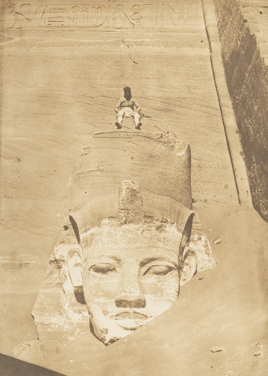 Najbardziej wysunięty na zachód kolos świątyni Re, Abu Simbel, 1850. autorstwa Maxime Du Camp