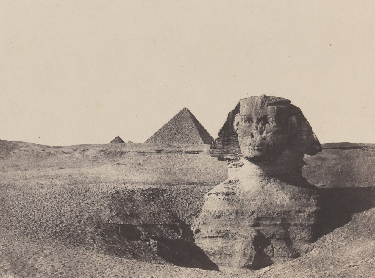 Środkowy Egipt, The Sphinx, grudzień 1849, wydrukowany w 1852 roku. autorstwa Maxime Du Camp