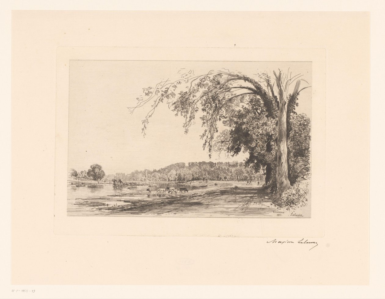 Widok na Richmond Richmond (tytuł na obiekcie) autorstwa Maxime François Antoine Lalanne (signed by artist)