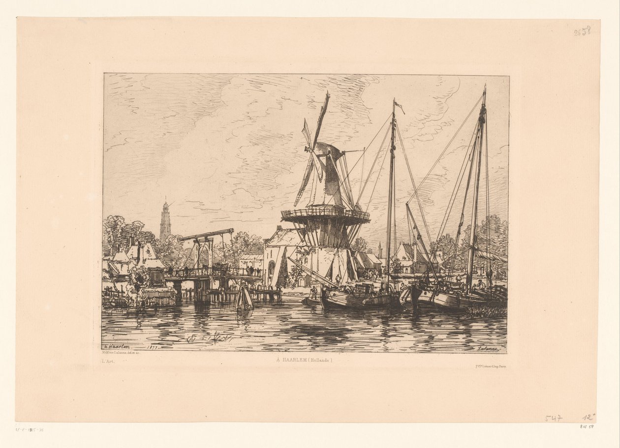 Widok na Haarlem À Haarlem (Holandia) (tytuł na obiekcie) autorstwa Maxime François Antoine Lalanne