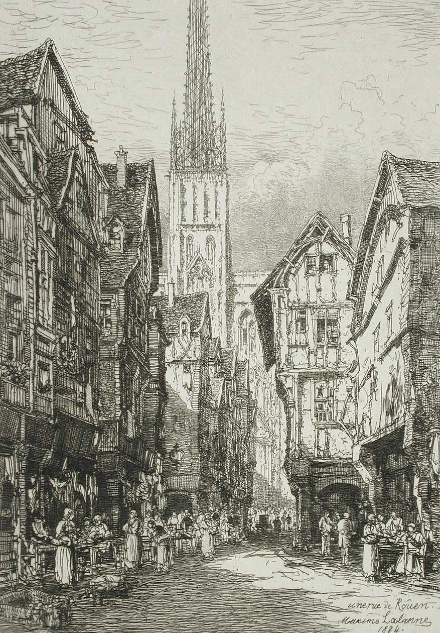 Ulica w Rouen autorstwa Maxime Lalanne