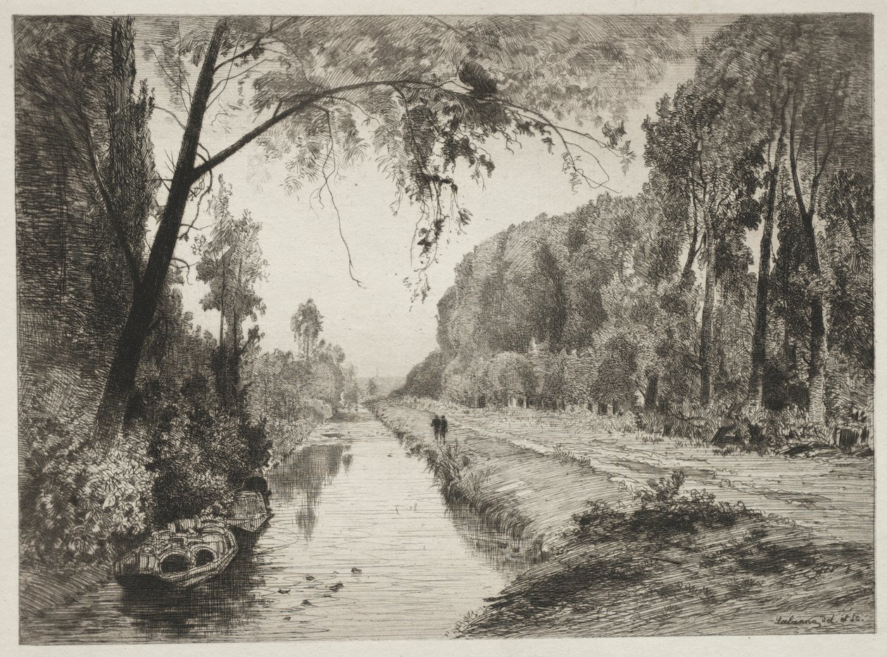 Kanał w Pont Sainte-Maxence autorstwa Maxime Lalanne