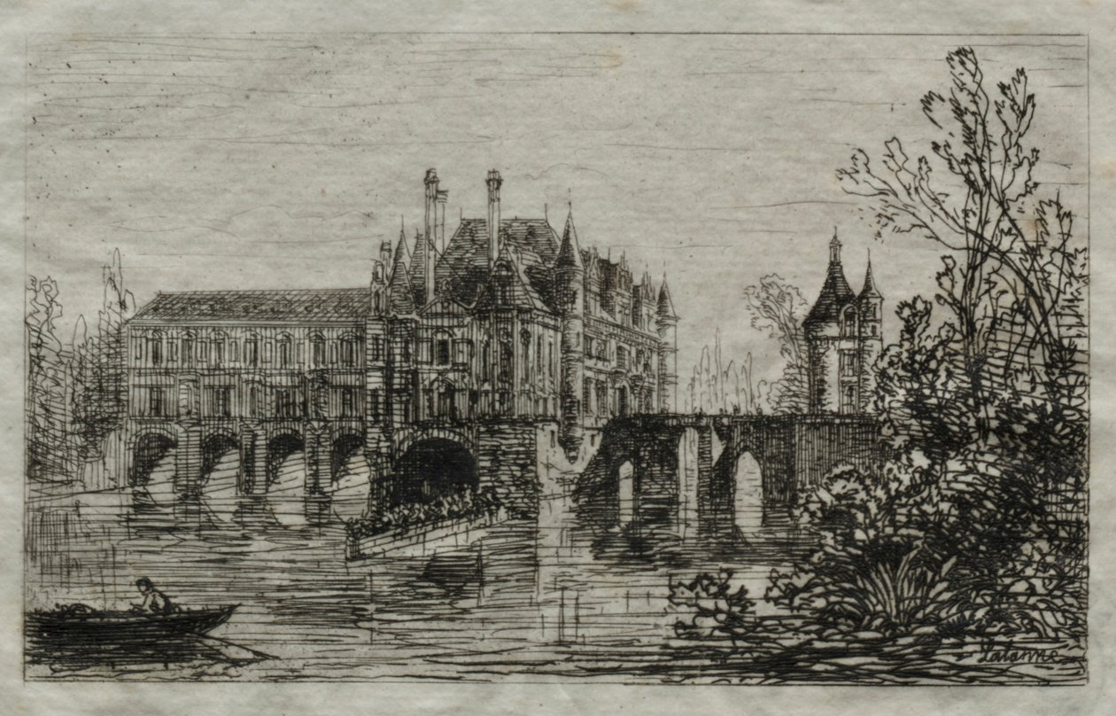 Zamek w Chenonceau. autorstwa Maxime Lalanne