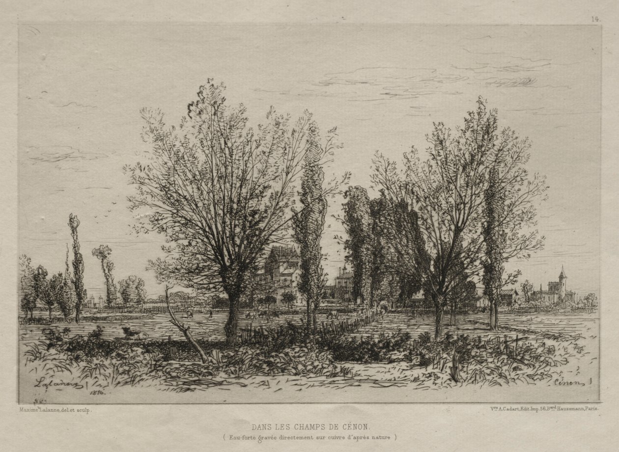 Na polach Cénon, 1876. autorstwa Maxime Lalanne