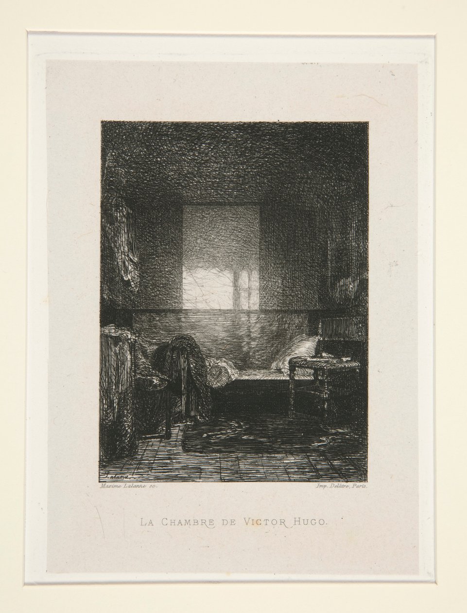 Sypialnia Wiktora Hugo, pl. 11 z apartamentu At Victor Hugo (Victor Hugo). autorstwa Maxime Lalanne