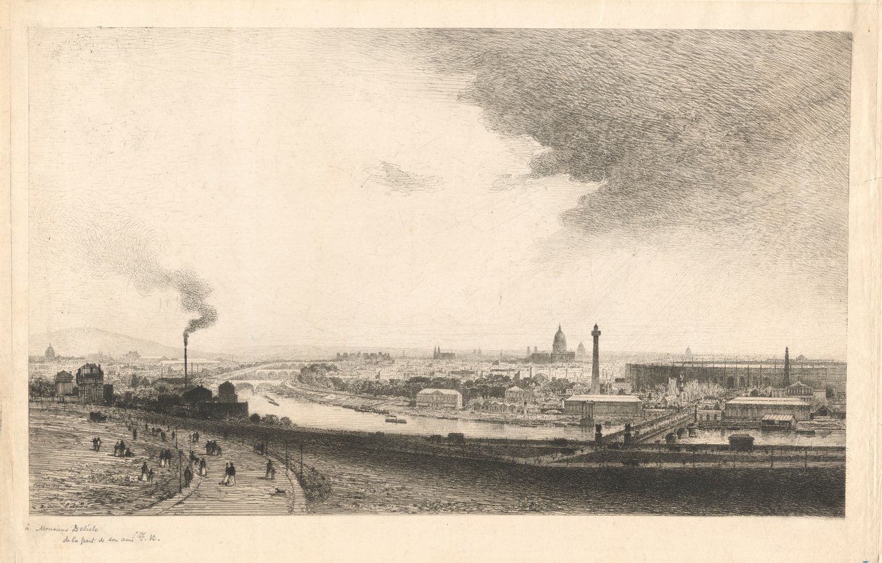 Paryż w 1867 roku: Widok z Trocadéro autorstwa Maxime Lalanne