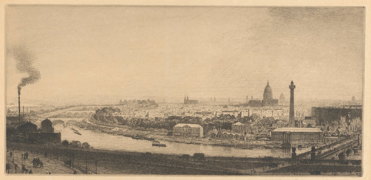 Paryż w 1867 roku: widok z Trocadéro autorstwa Maxime Lalanne