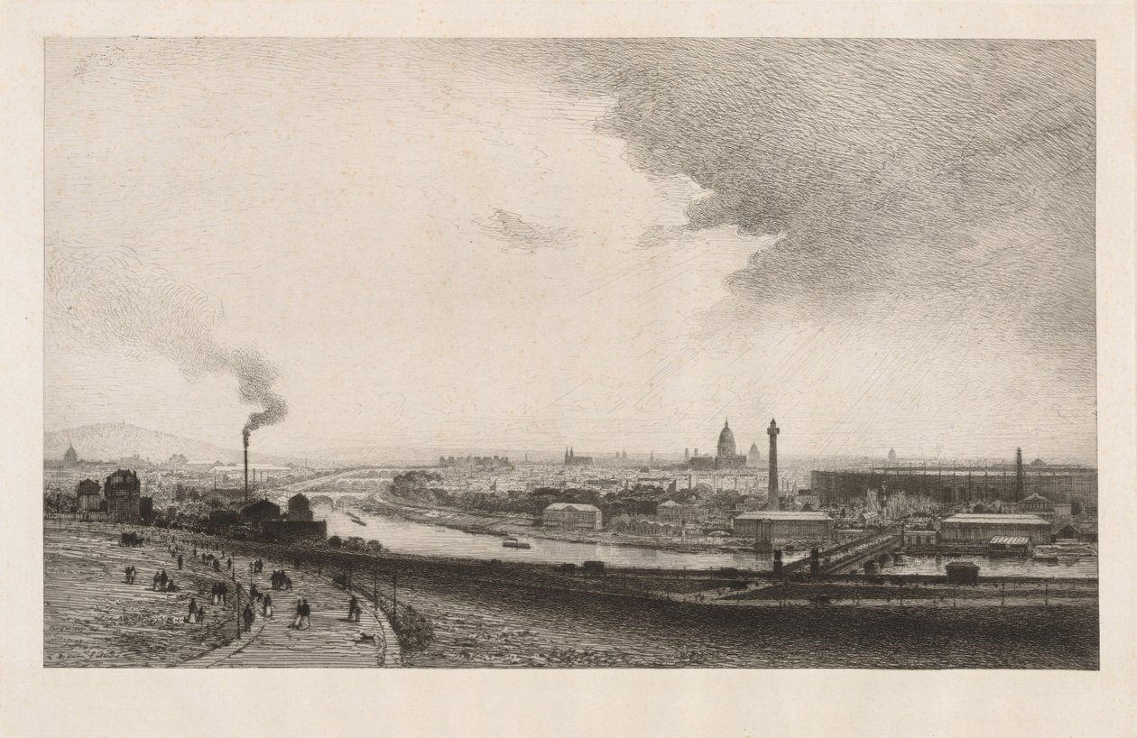 Paryż 1867, Widok z Trocadero, 1867. autorstwa Maxime Lalanne
