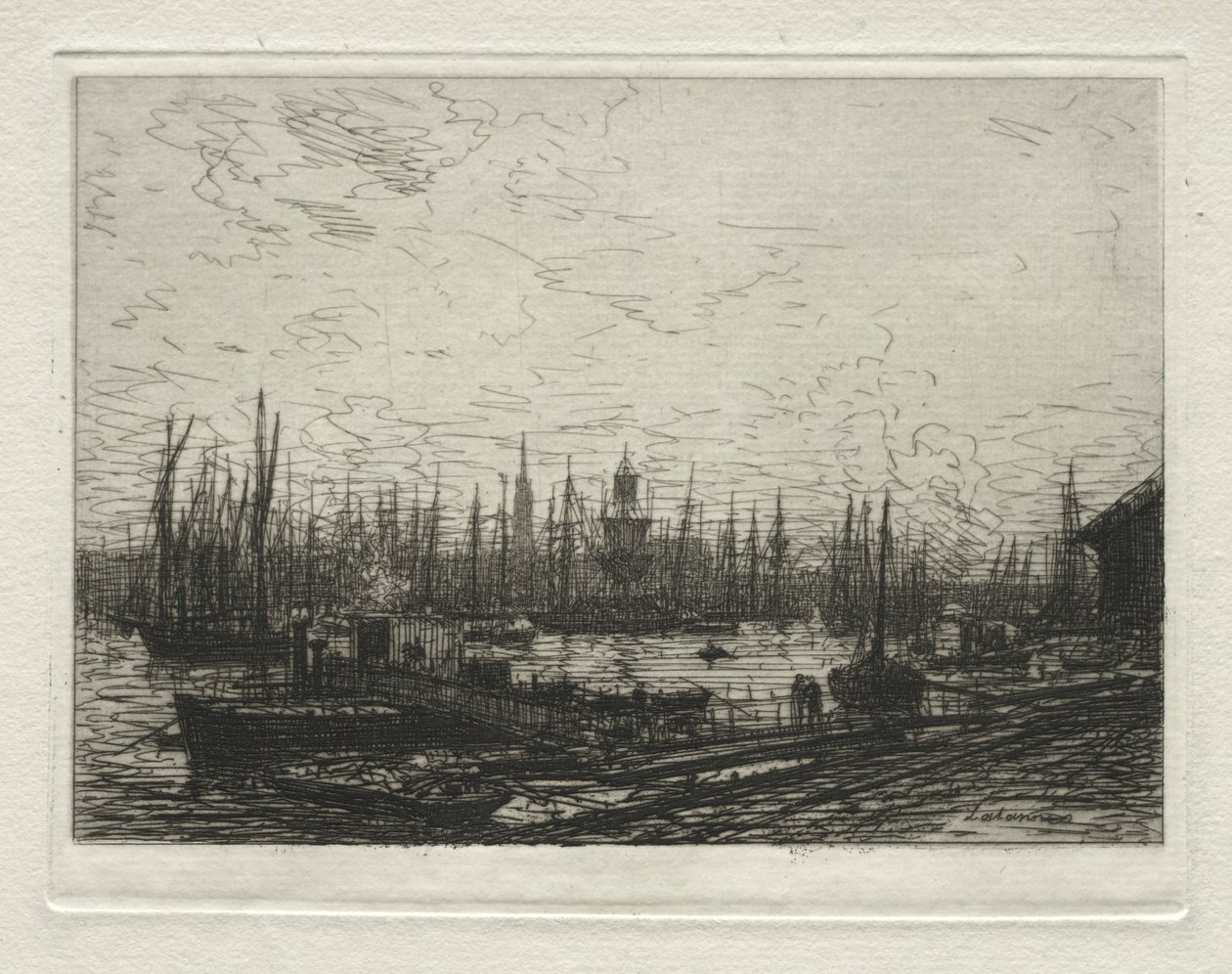 Port w Bordeaux, Wieczór. autorstwa Maxime Lalanne