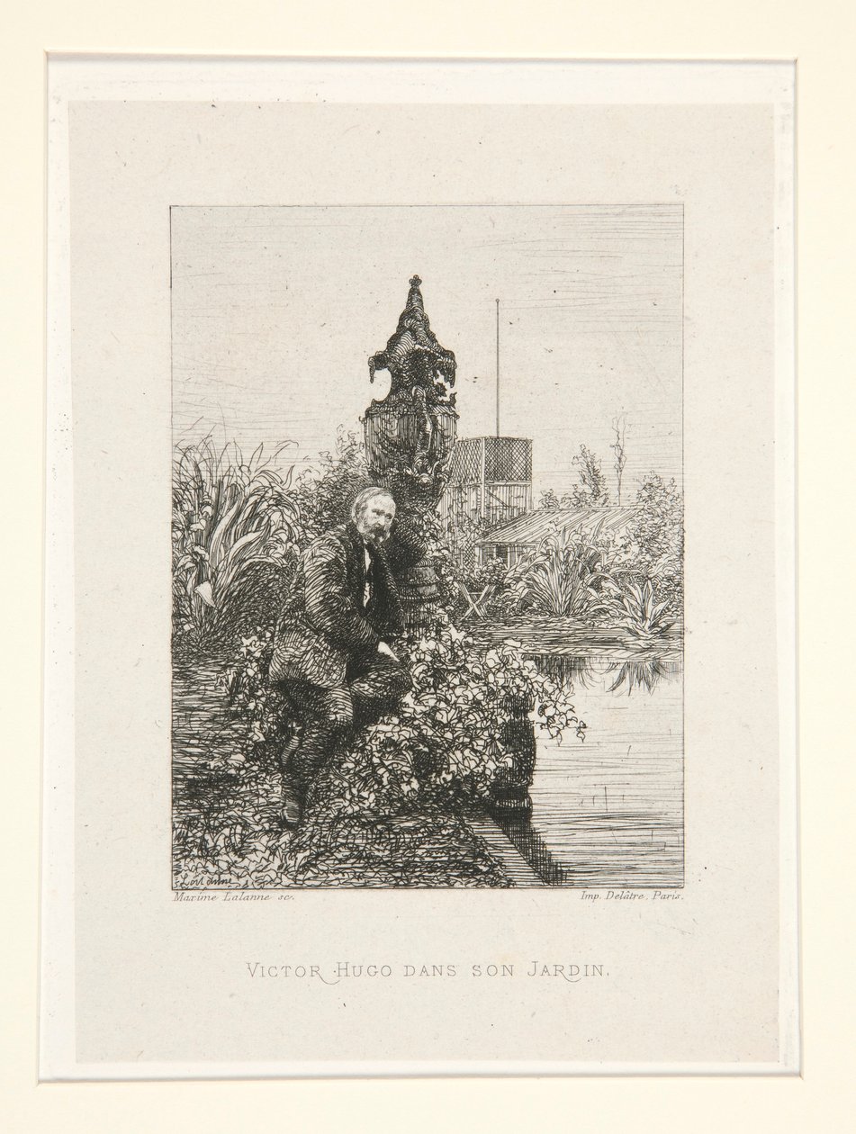 Victor Hugo dans son jardin (Wiktor Hugo w swoim ogrodzie), pl. 12 z apartamentu Chez Victor Hugo (Victor Hugo autorstwa Maxime Lalanne