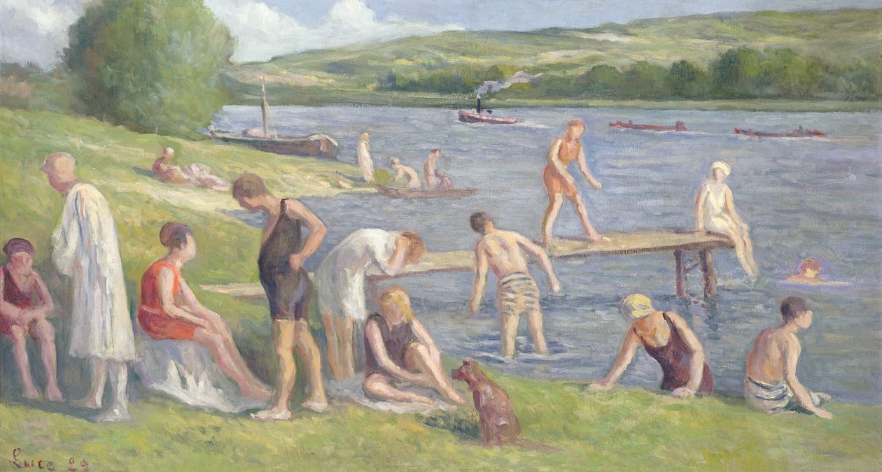 Kąpiących się na brzegach Sekwany autorstwa Maximilien Luce