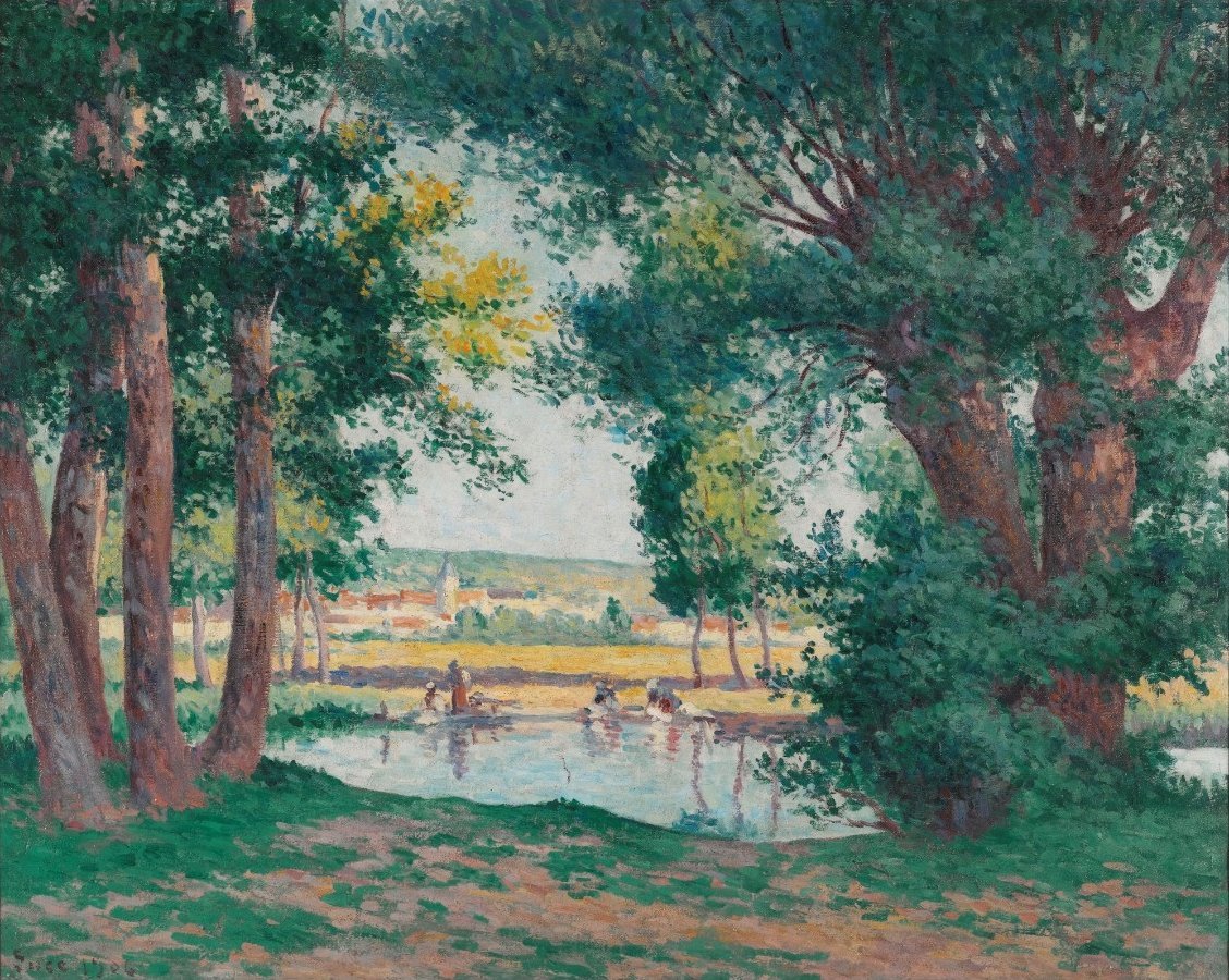 Bessy-Sur-Cure, Lavandierowie przy nabrzeżu autorstwa Maximilien Luce