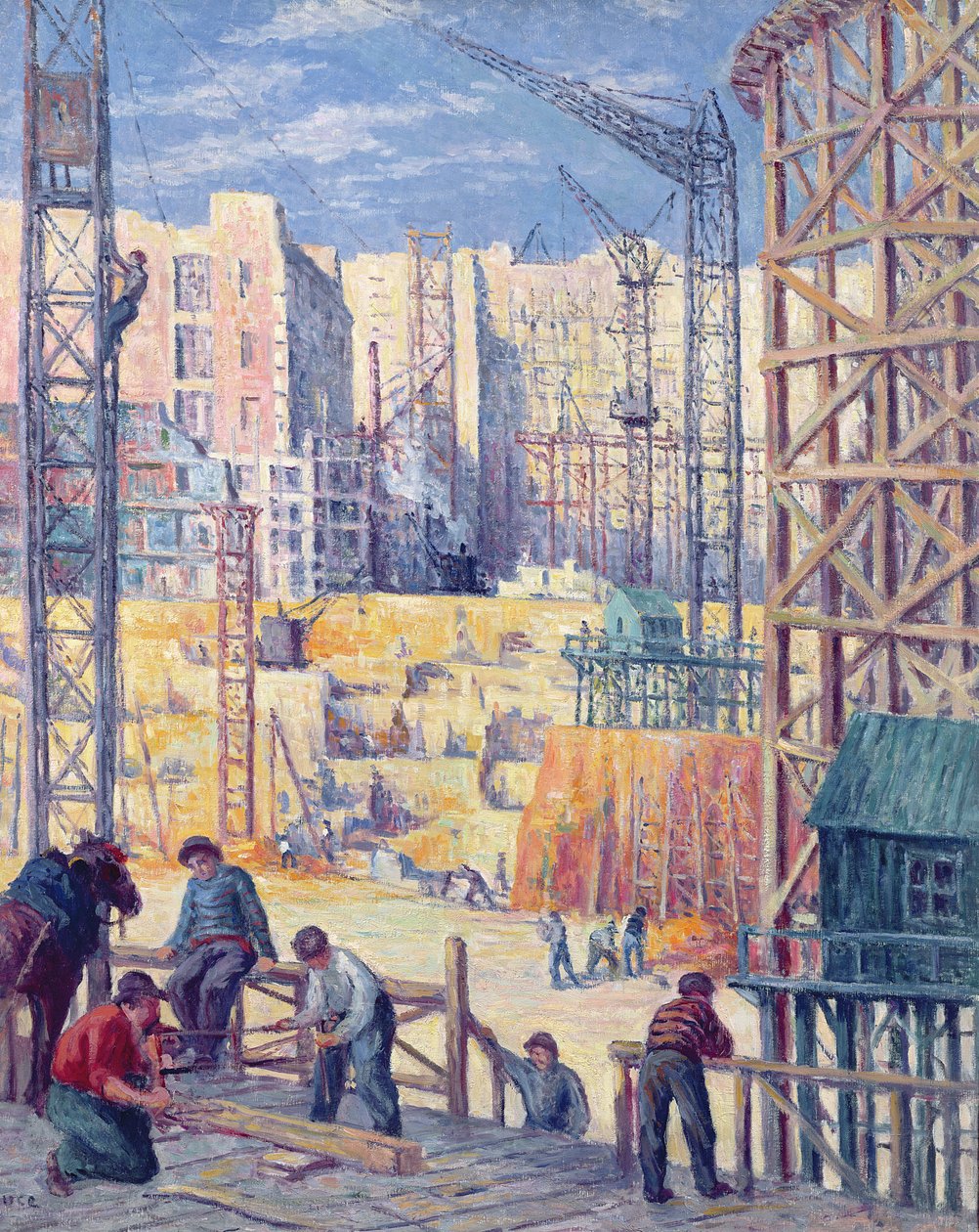 Plac budowy w Paryżu, quai de Passy, ​​1907 autorstwa Maximilien Luce