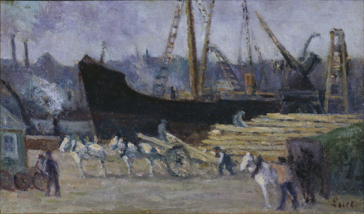 Dok w Rouen, ok. 1930 autorstwa Maximilien Luce