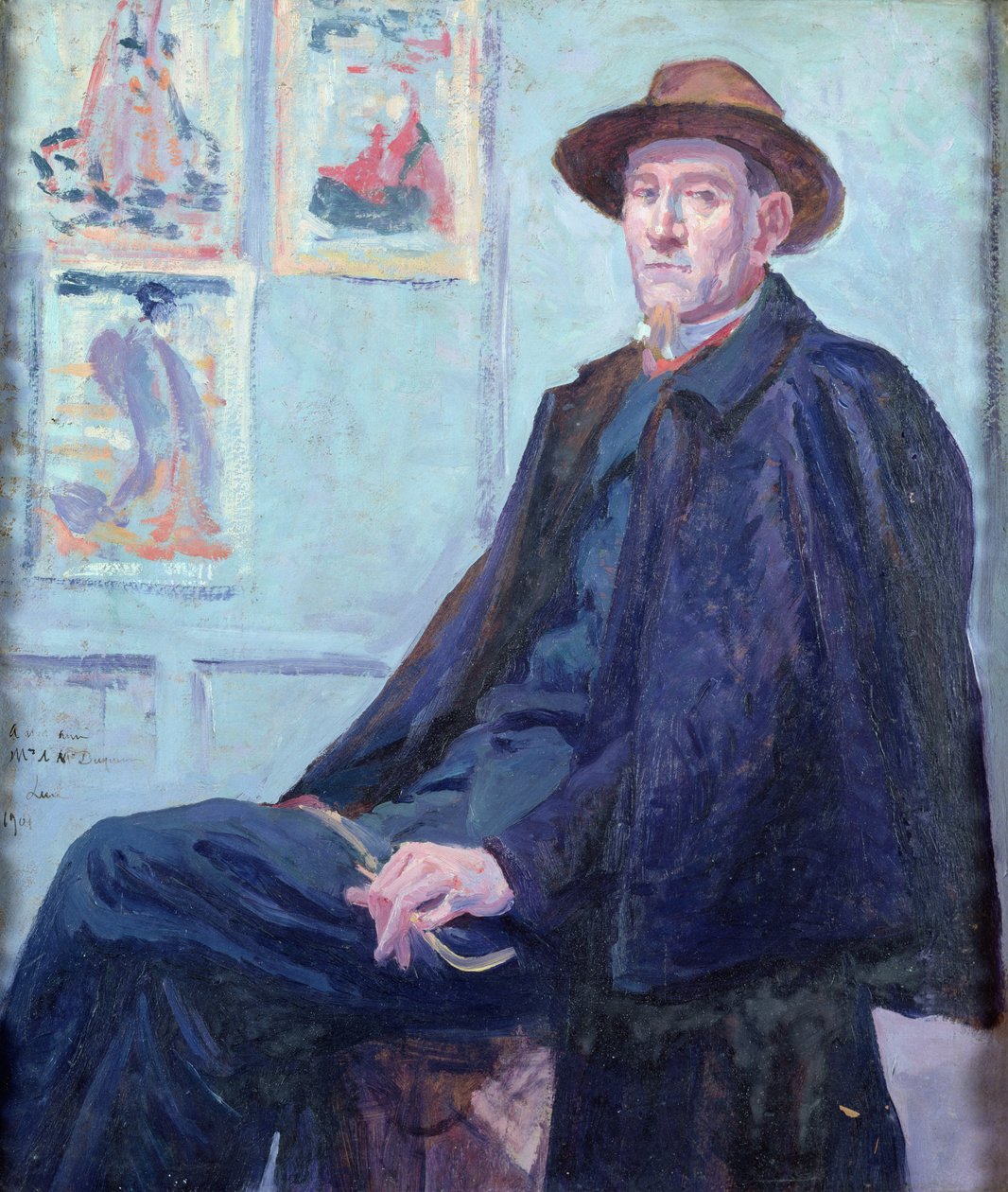 Portret Feliksa Feneona (1861-1944) 1901 (olej na kartonie) autorstwa Maximilien Luce