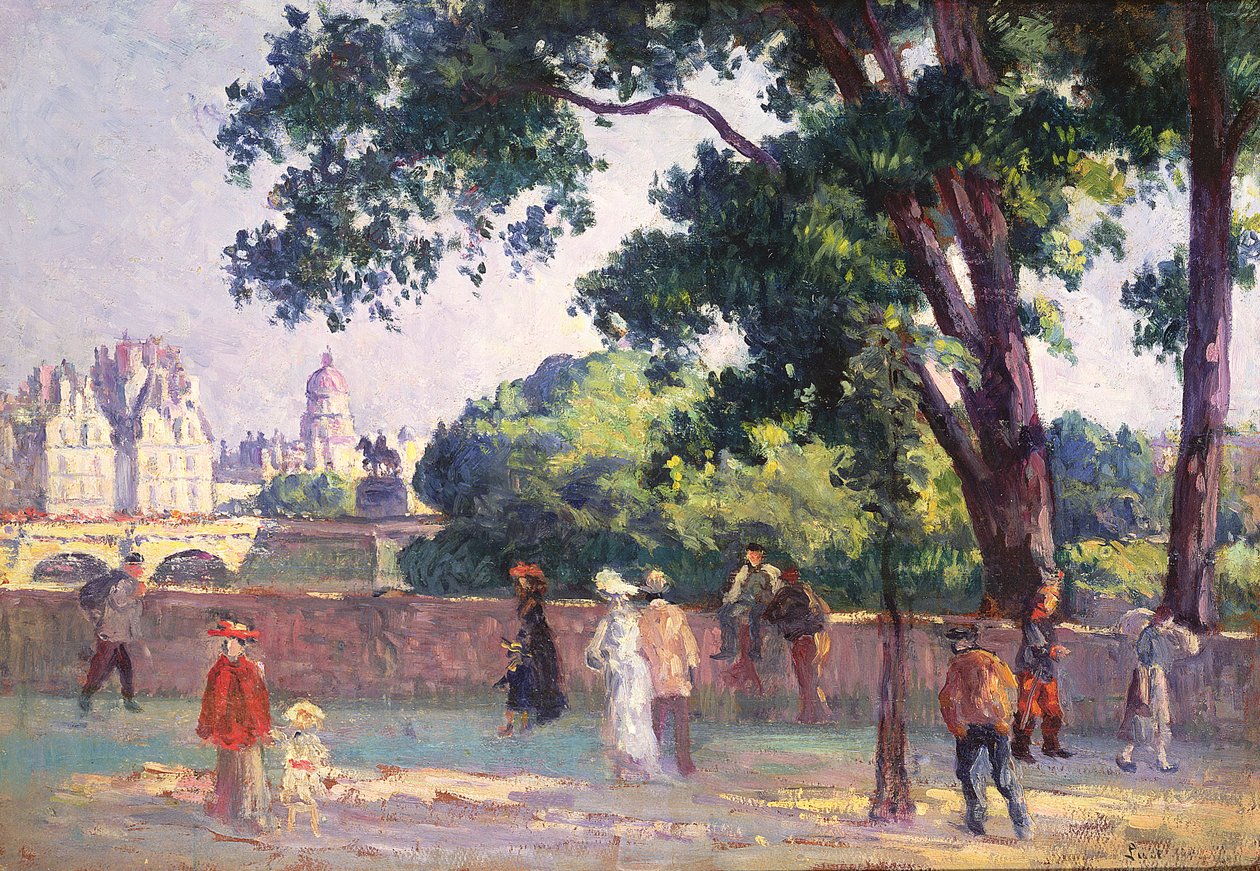 Quai de Institut i Place Dauphine widziane z Quai du Louvre, 1904 autorstwa Maximilien Luce
