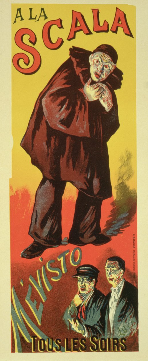 Reprodukcja plakatu reklamującego „Mevisto”, La Scala, 1891 autorstwa Maximilien Luce