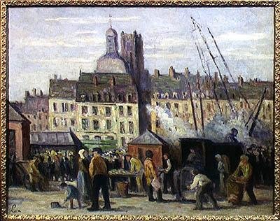 Targ Rybny, Dieppe, 1930 autorstwa Maximilien Luce