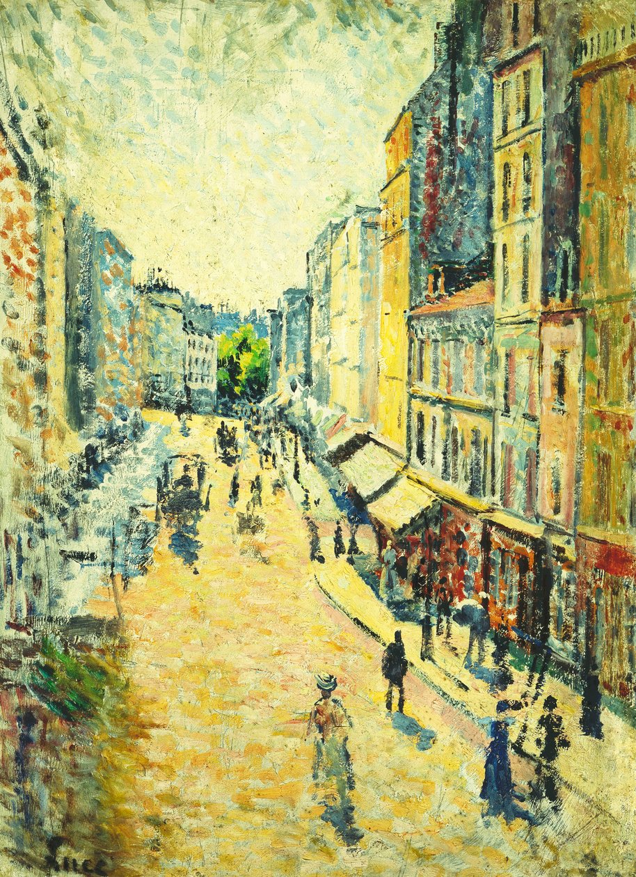 Ulica w opactwach; La Rue des Abesses, 1895 autorstwa Maximilien Luce